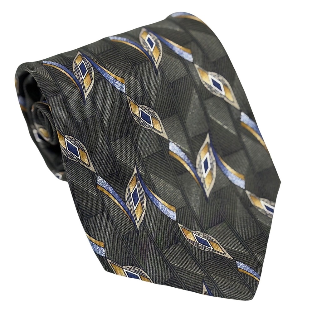 Arrow Necktie Green Geometric Abstract‎ Silk Made in USA Mens Tie One Size